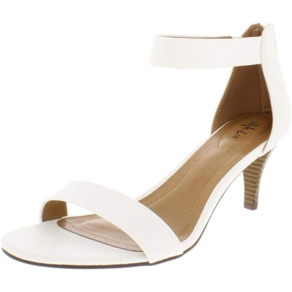 Style & Co Paycee Women's White Faux Leather Dress Sandal 7.5M